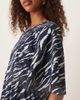 JDY JDY tiered short sleeve midi dress in navy zebra print - 3