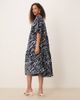 JDY JDY tiered short sleeve midi dress in navy zebra print - 4