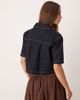 JDY JDY v-neck boxy denim top in dark blue - 2