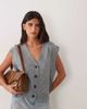 JDY JDY v-neck knit vest in mid gray - 1