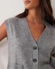 JDY JDY v-neck knit vest in mid gray - 3
