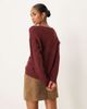 JDY JDY v-neck sweater in burgundy-Red - 4