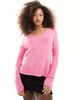 JDY JDY v neck long sleeve knit sweater in pink - 1