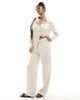 JDY JDY wide leg linen mix pants in stone - part of a set-Neutral - 1
