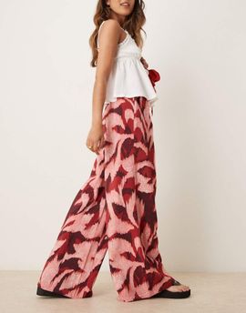 JDY JDY wide leg pants in abstract print-pink