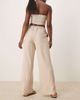JDY JDY wide leg pants in beige stripes-Neutral - 3