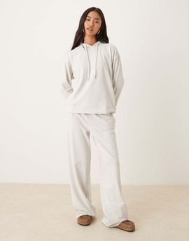 JDY JDY wide leg sweatpants in light gray - part of a set-Neutral