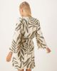 JDY JDY wrap kimono dress in beige with green palm print - 3