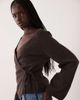 JDY JDY wrap knit cardigan in chocolate melange-Brown - 1