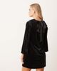 JDY Petite JDY Petite back bow detail velvet mini dress in black - 3