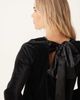 JDY Petite JDY Petite back bow detail velvet mini dress in black - 4