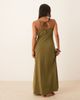JDY Petite JDY Petite back tie maxi dress in olive green - 2