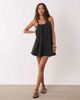 JDY Petite JDY Petite cheesecloth sleeveless mini dress in washed black - 2