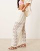 JDY Petite JDY Petite crochet wide leg pants with short inserts in white - 2