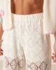 JDY Petite JDY Petite crochet wide leg pants with short inserts in white - 3