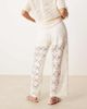 JDY Petite JDY Petite crochet wide leg pants with short inserts in white - 4