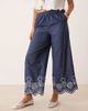 JDY Petite JDY Petite embroidery detail cropped pants in mid blue wash - 2