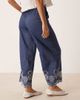 JDY Petite JDY Petite embroidery detail cropped pants in mid blue wash - 3