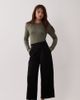JDY Petite JDY Petite high rise wide fit tailored pants in black - 1