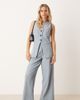 JDY Petite JDY Petite high waist pleated wide leg pants in dusty blue - part of a set - 1