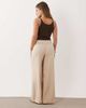 JDY Petite JDY Petite high waist wide leg pants in beige-Neutral - 4