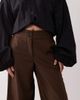 JDY Petite JDY Petite high waist wide leg pants in chocolate-Brown - 4
