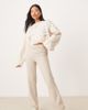 JDY Petite JDY Petite high waisted flare pants in off white-Neutral - 1