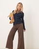JDY Petite JDY Petite Iris high waist wide leg jeans in brown - 1