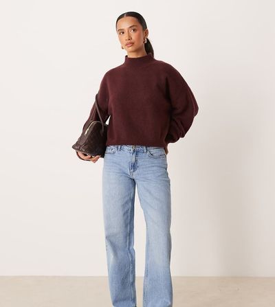 JDY Petite JDY Petite Katie low waist straight leg jeans in light blue