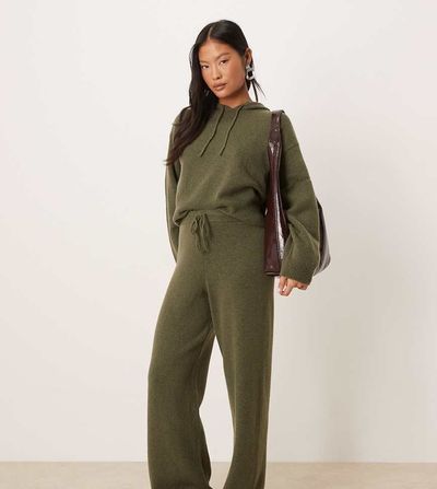 JDY Petite JDY Petite knit pants in khaki green - part of a set