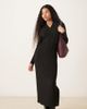 JDY Petite JDY Petite knit polo maxi dress in black - 1