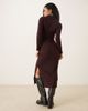 JDY Petite JDY Petite knit polo maxi dress in chocolate brown - 3