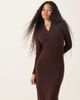 JDY Petite JDY Petite knit polo maxi dress in chocolate brown - 4