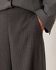 JDY Petite JDY Petite pull-on wide leg pants in charcoal pinstripe-Gray - 2
