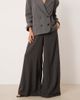 JDY Petite JDY Petite pull-on wide leg pants in charcoal pinstripe-Gray - 3