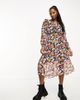 JDY Petite JDY Petite ruffle detail midi dress in multi floral - 1