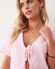 JDY Petite JDY Petite short sleeve tie front cheesecloth shirt in pink - part of a set - 4