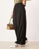 JDY Petite JDY Petite textured wide leg pants in black - 3