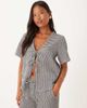 JDY Petite JDY Petite tie front seersucker top in black gingham - part of a set - 1