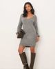 JDY Petite JDY Petite V-neck knit mini dress in dark gray melange - 1