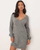 JDY Petite JDY Petite V-neck knit mini dress in dark gray melange - 3