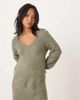JDY Petite JDY Petite v-neck knit mini dress in dark green - 1