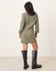 JDY Petite JDY Petite v-neck knit mini dress in dark green - 2