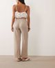 JDY Petite JDY Petite wide leg cheesecloth pants in beige-Neutral - 4