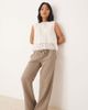 JDY Petite JDY Petite wide leg cheesecloth pants in brown - 1