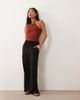 JDY Petite JDY Petite wide leg linen blend pants in black - 2