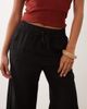 JDY Petite JDY Petite wide leg linen blend pants in black - 3