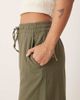 JDY Petite JDY Petite wide leg linen pants in khaki-Green - 3