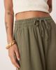 JDY Petite JDY Petite wide leg linen pants in khaki-Green - 4