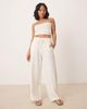 JDY Petite JDY Petite wide leg linen pants in white - part of a set - 4